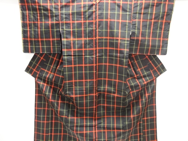 JAPANESE KIMONO / YONEZAWA TSUMUGI / ENSEMBLE / WOVEN GRID